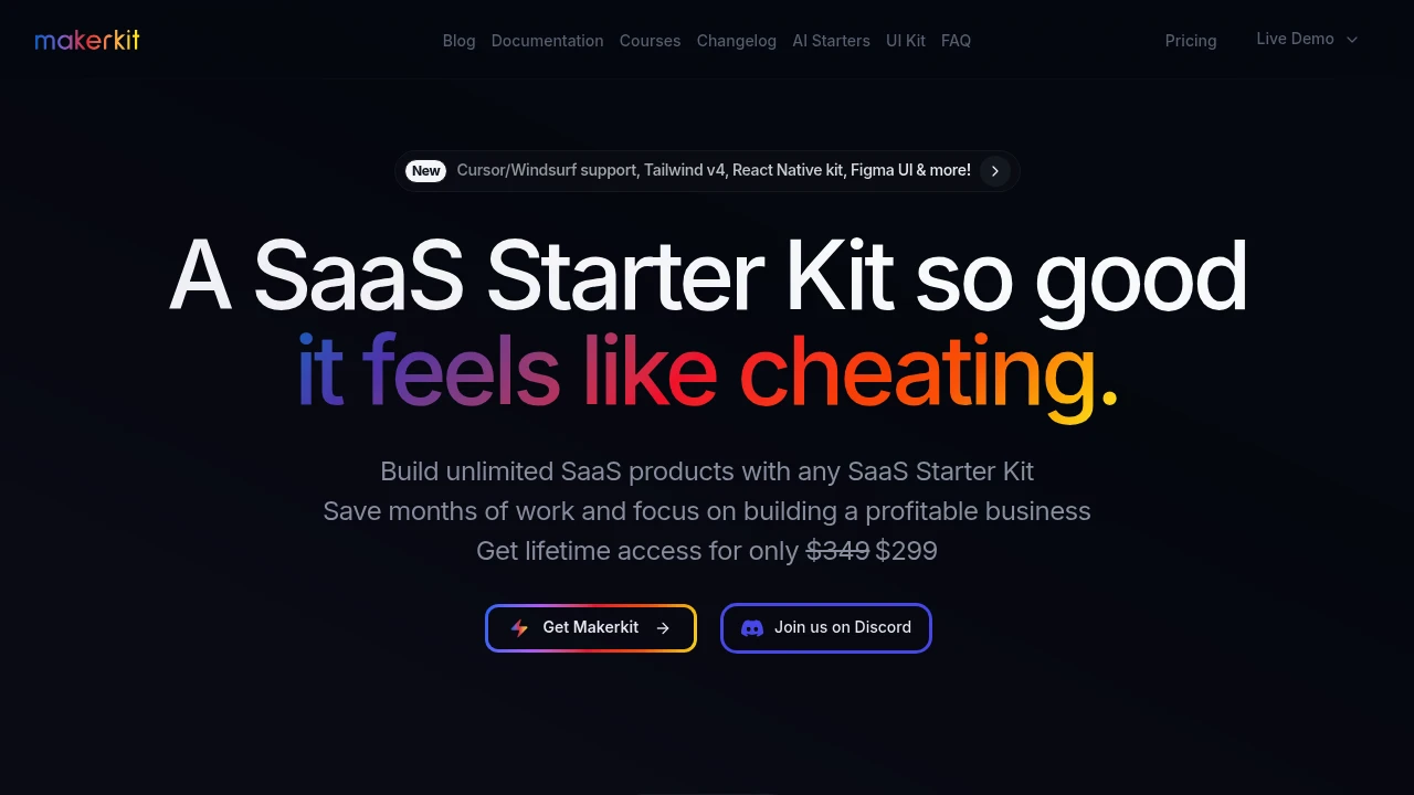 A screenshot of Makerkit