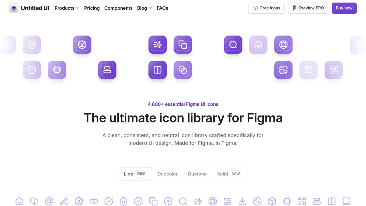 A screenshot of Untitled UI Icons