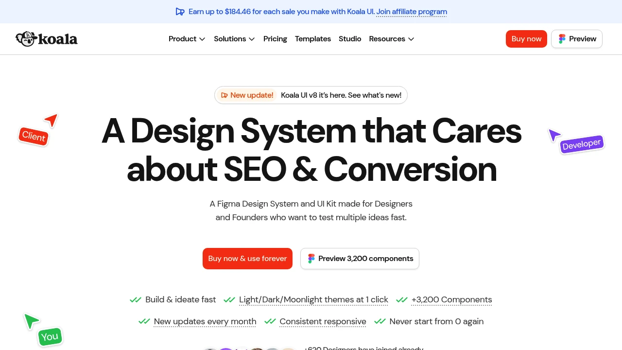 A screenshot of Koala UI