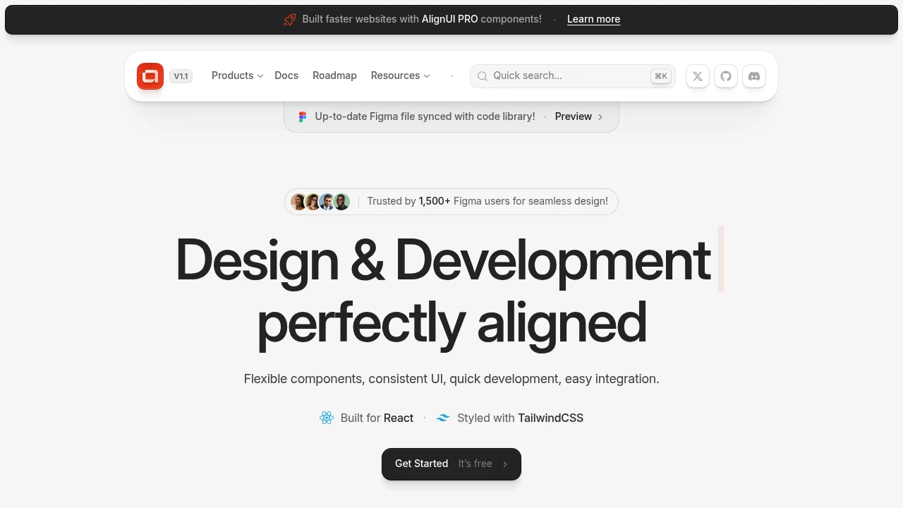 A screenshot of AlignUI