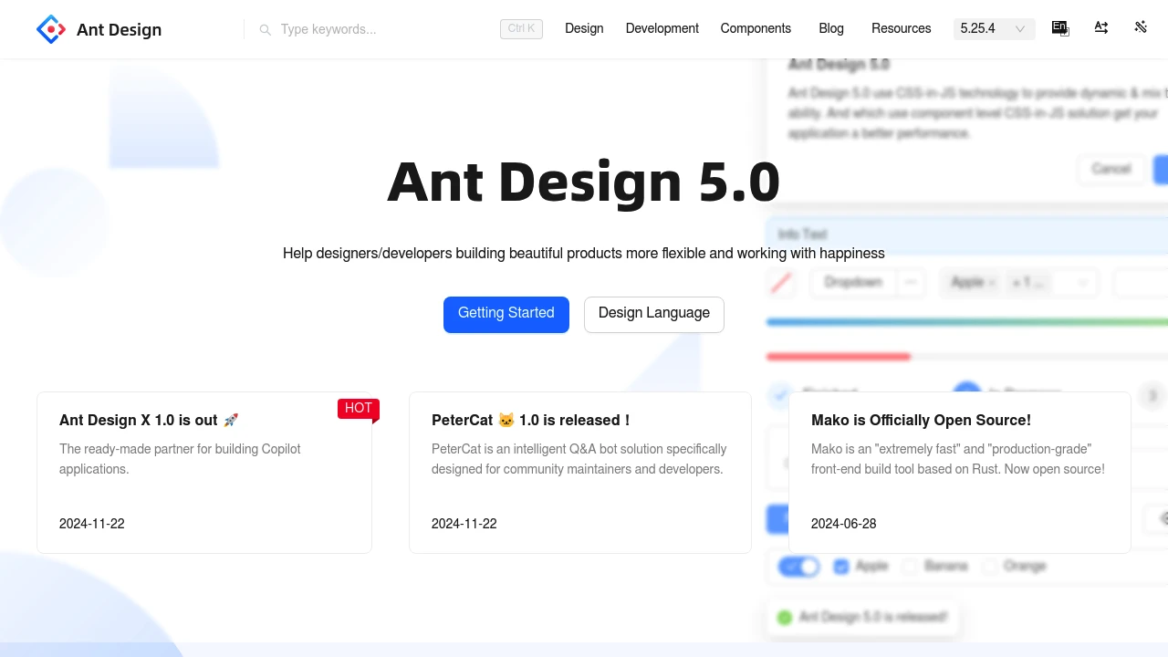 A screenshot of Ant Design
