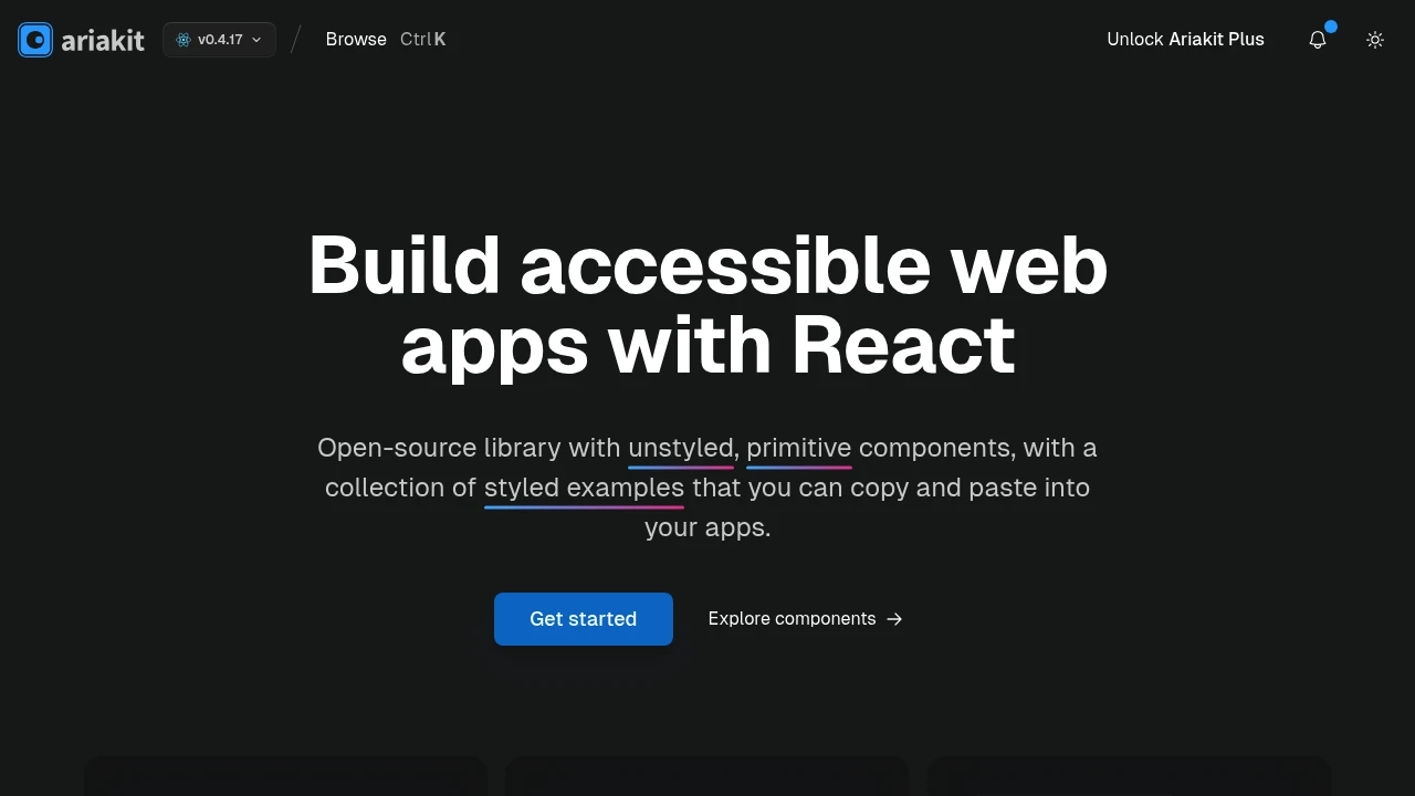 A screenshot of Ariakit