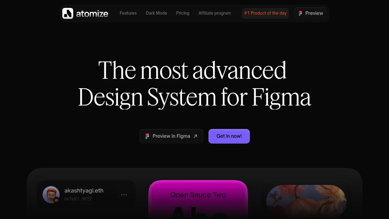 A screenshot of Atomize Design System