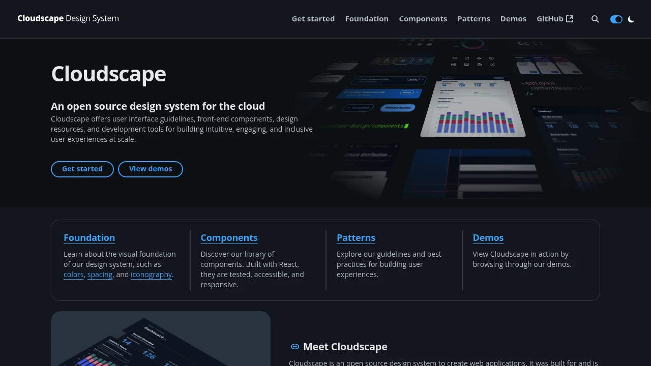 A screenshot of Cloudscape
