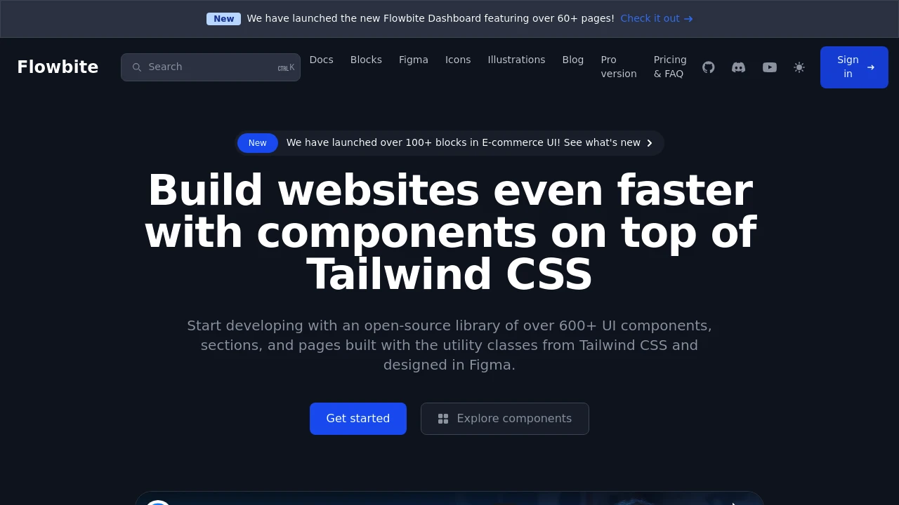 A screenshot of Flowbite