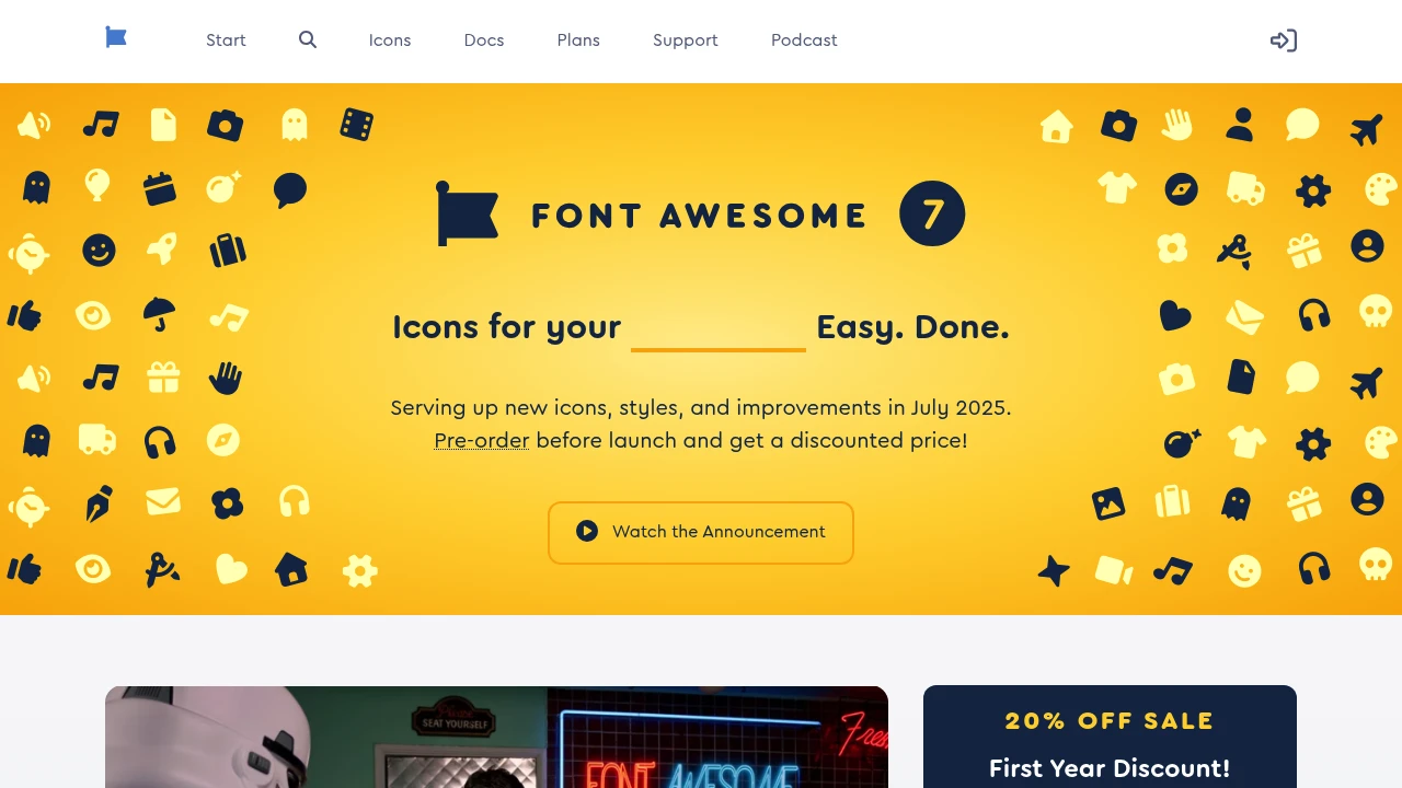 A screenshot of Font Awesome