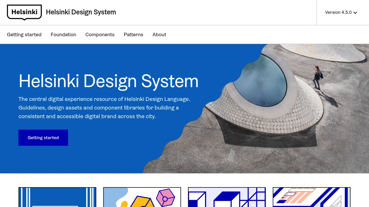 A screenshot of Helsinki Design System