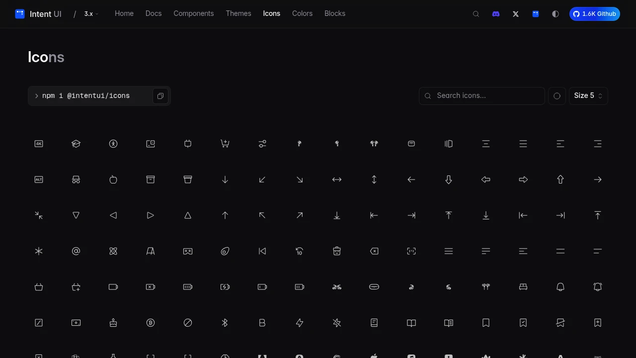 A screenshot of Intent Icons