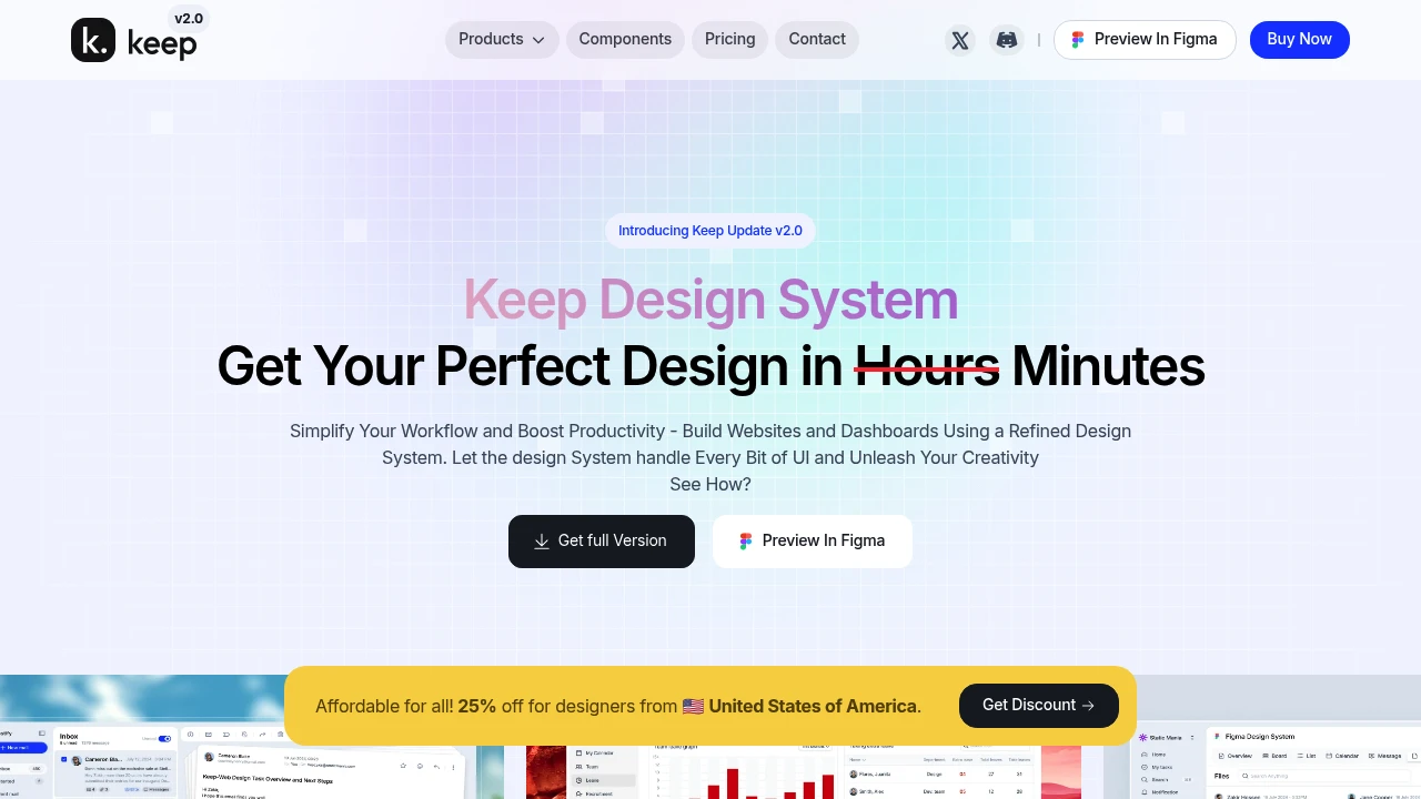 A screenshot of Keep Design System