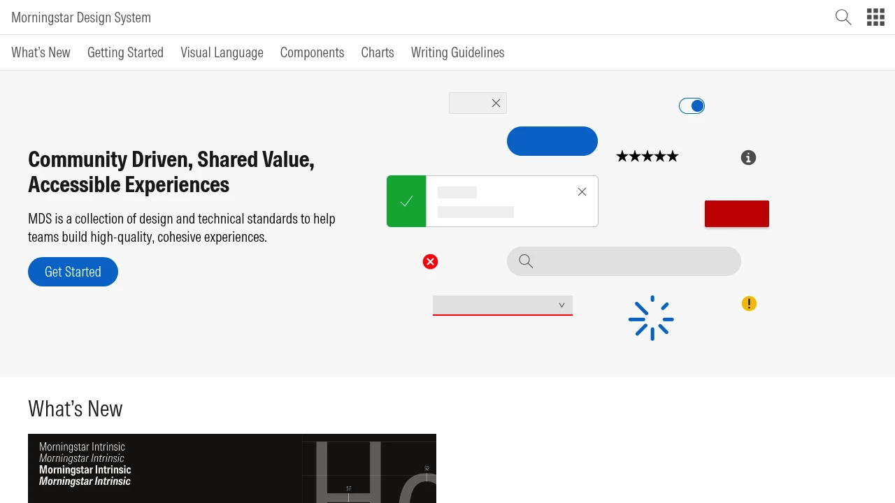 A screenshot of Morningstar Design System
