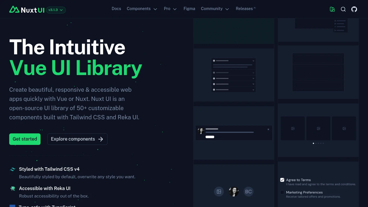 A screenshot of Nuxt UI