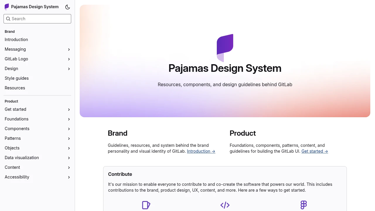 A screenshot of Pajamas Design System