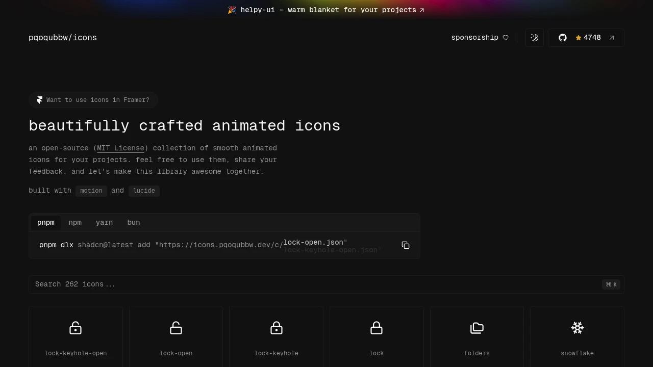 A screenshot of pqoqubbw/icons