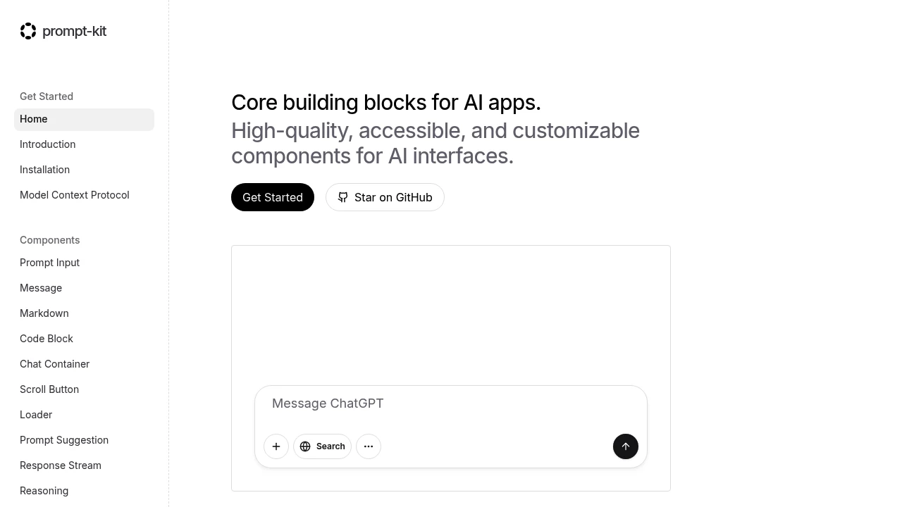 A screenshot of prompt-kit