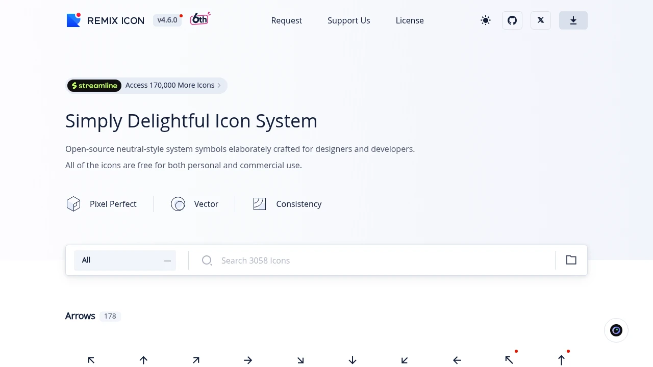 A screenshot of Remix Icon