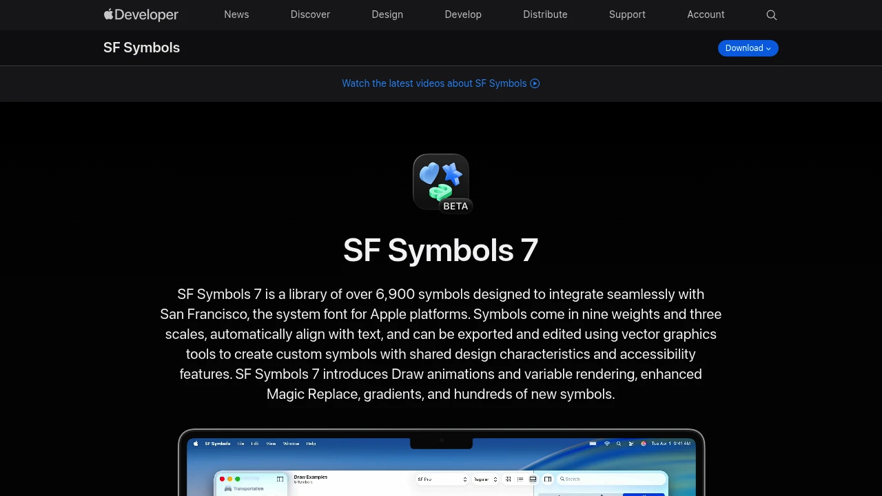A screenshot of SF Symbols