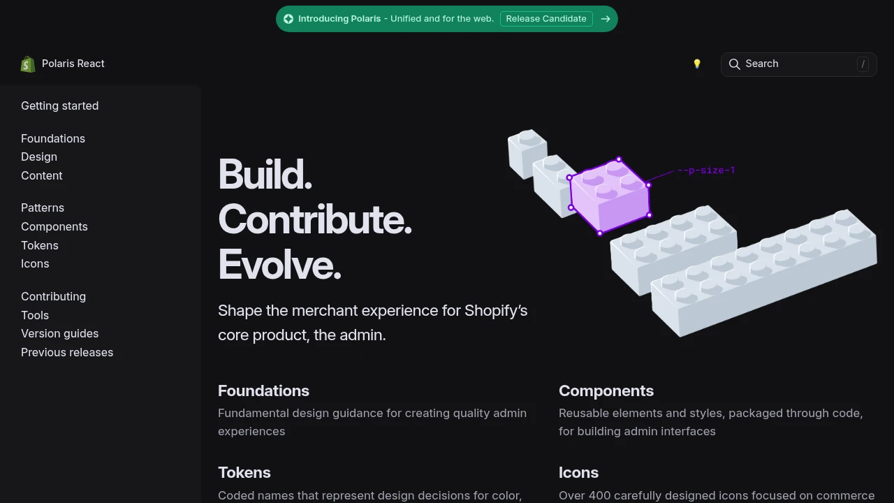 A screenshot of Shopify Polaris React