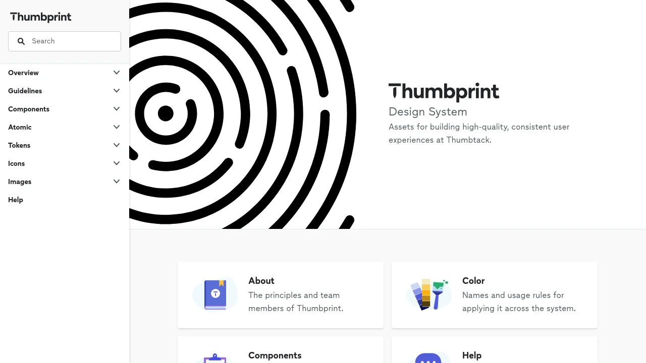 A screenshot of Thumbprint