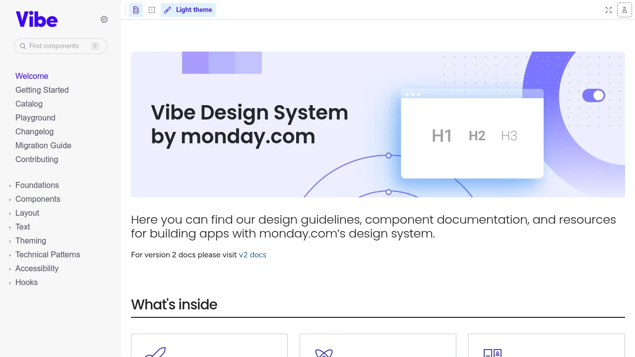 A screenshot of Vibe Design System