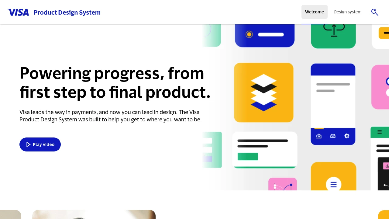 A screenshot of Visa Product Design System
