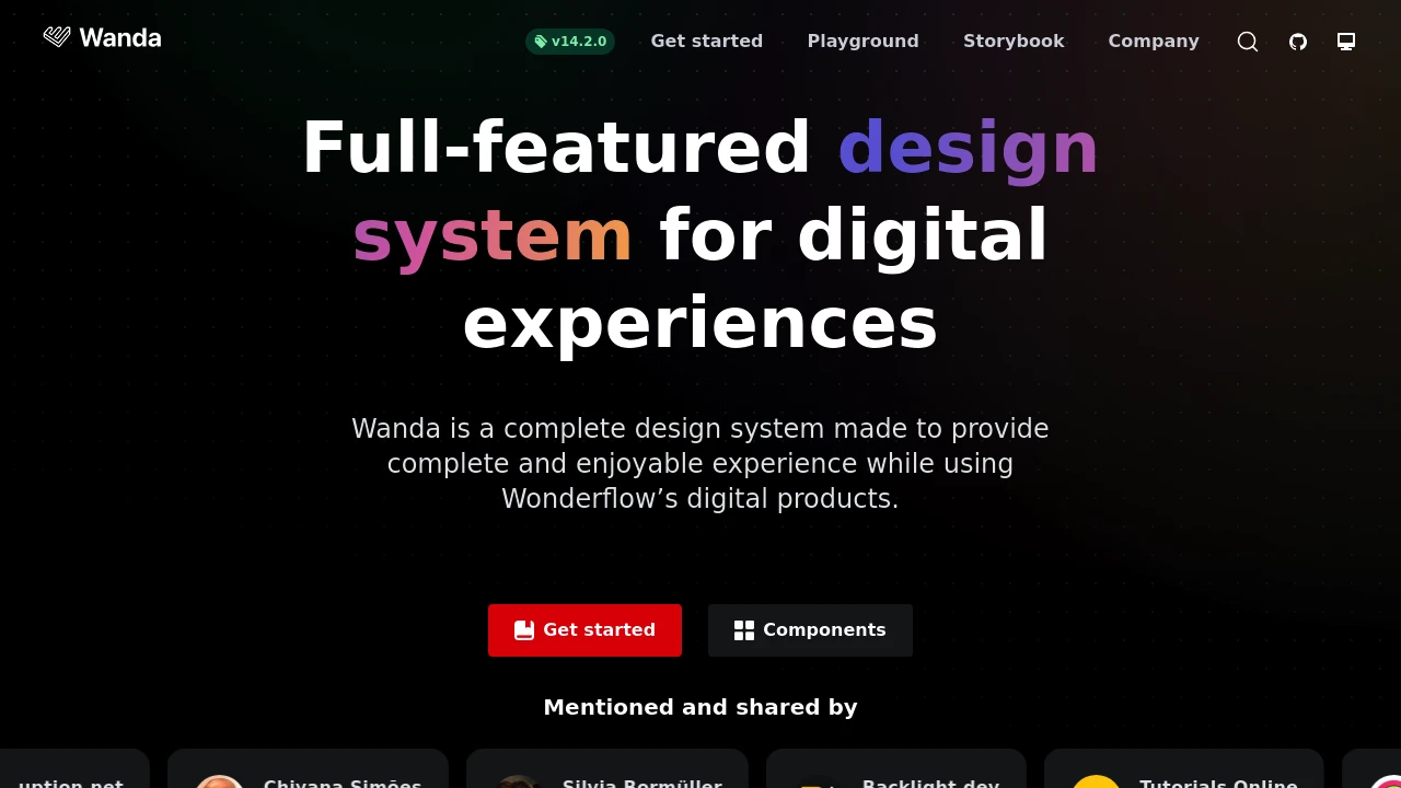 A screenshot of Wanda Design System